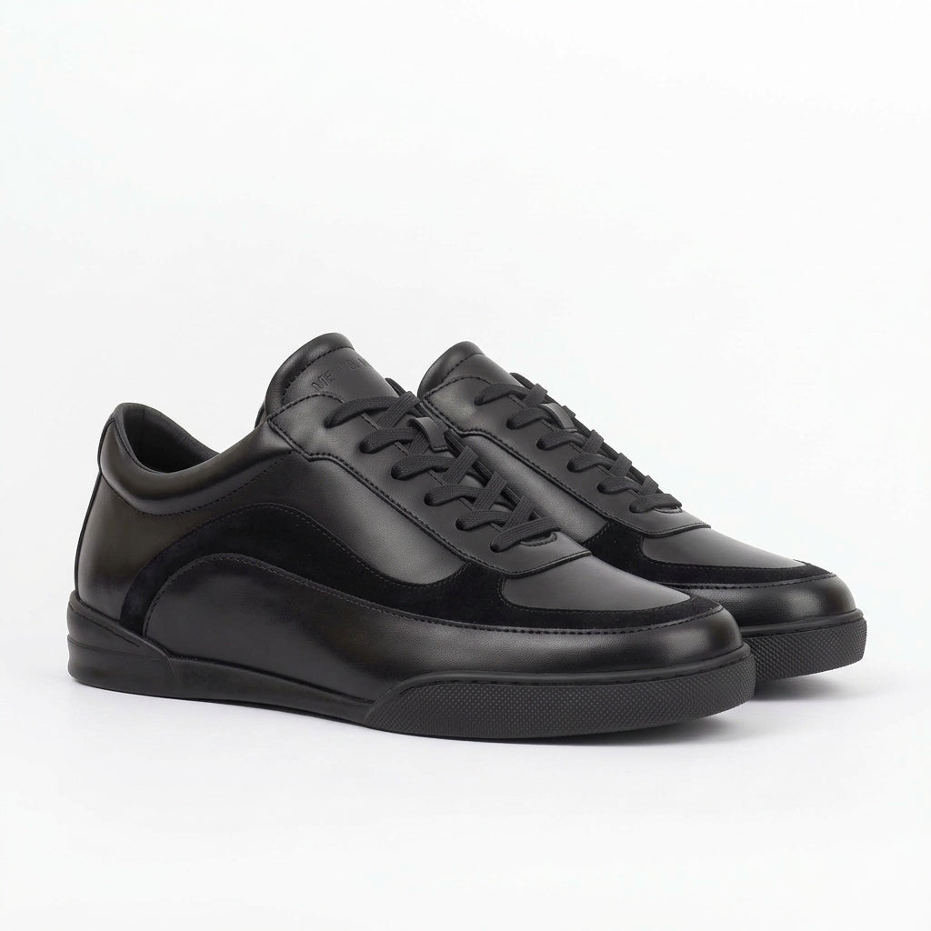 Sneakers WAVES en cuir et daim noir Men & Panda